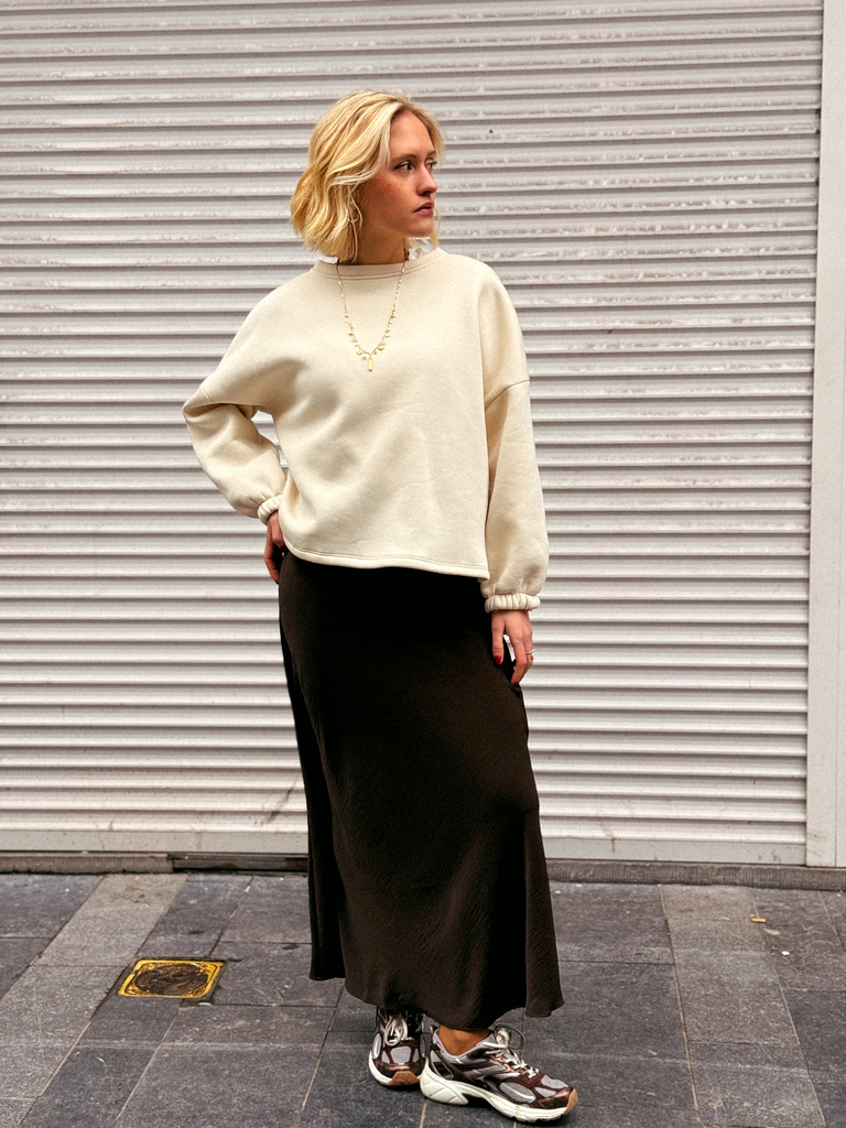 Jupe AYA brune/satinée