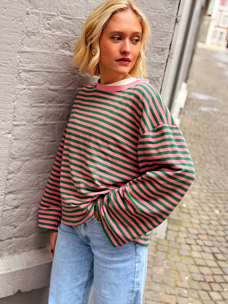 T-shirt manches longues NOA rose/vert