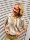 Cardigan MALOU beige/rayé