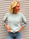Cardigan MALOU bleu clair/rayé