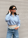 Pull zip SIA bleu ciel