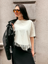 T-shirt MILANA blanc/dentelle
