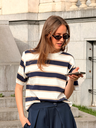 T-shirt DARLING blanc/rayures bleues