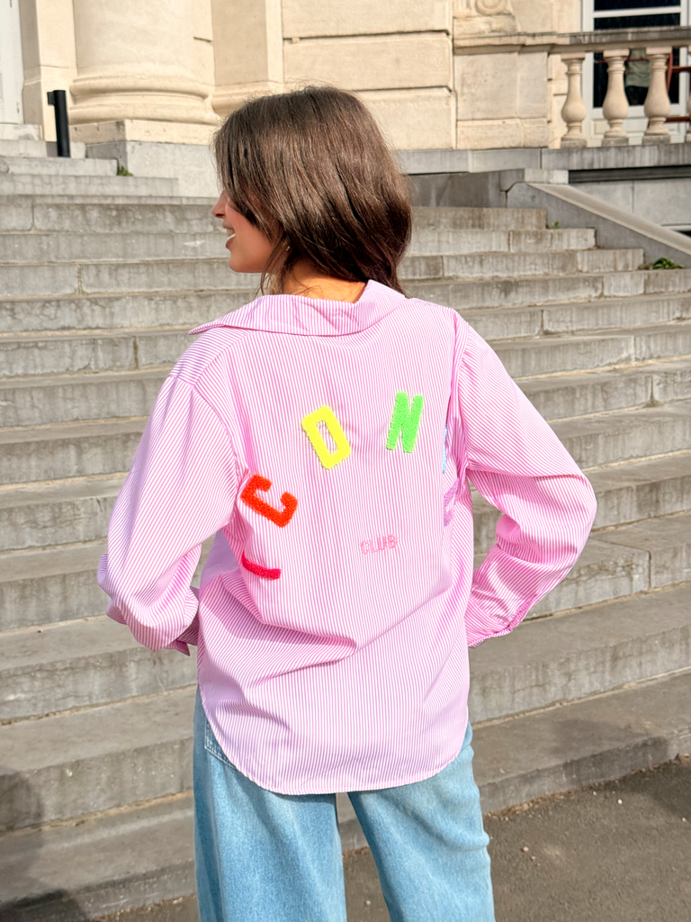 Chemisier ICONIC rose/rayé