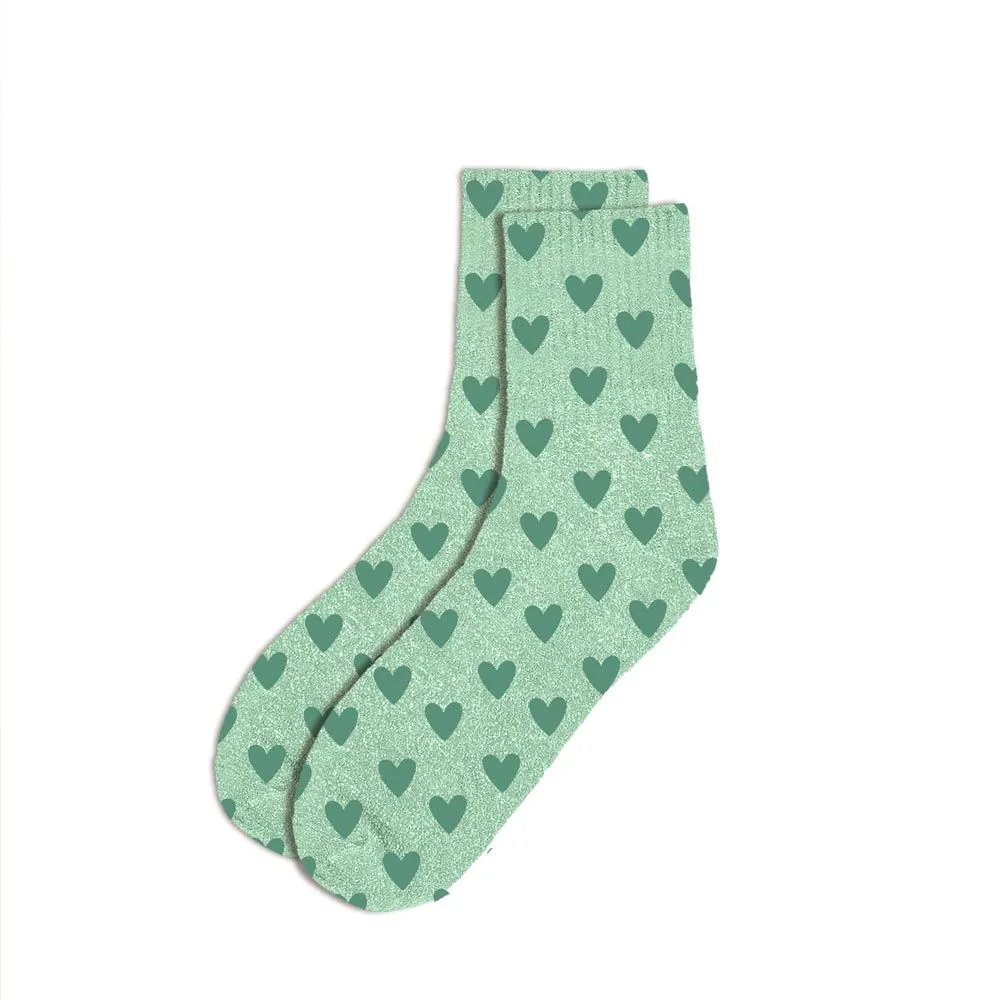 Chaussettes imprimées COEUR menthe