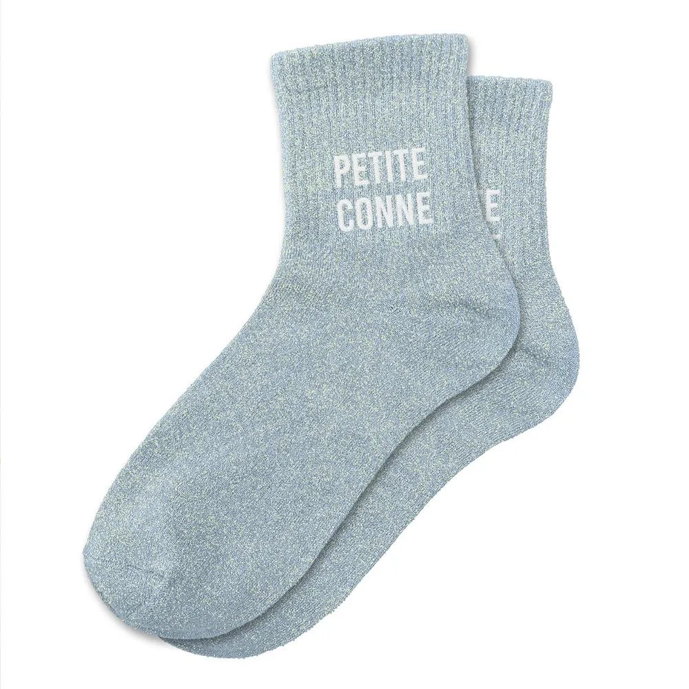 Chaussettes PETITE CONNE bleue à paillettes