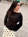 LIDYA NOIR - Blouse à noeud
