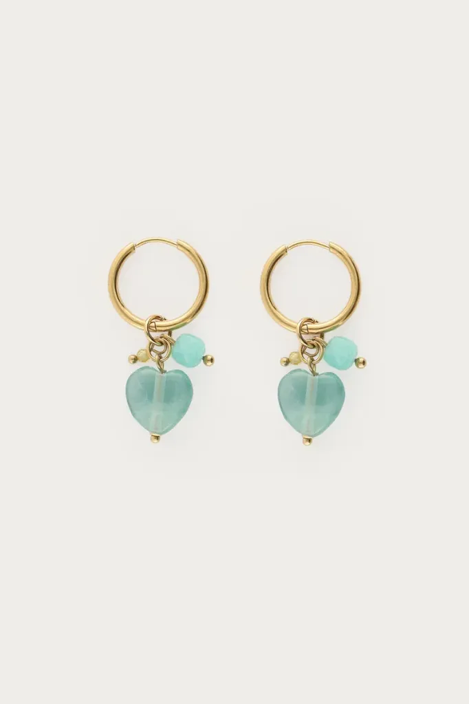 Boucles AQUA or/bleu