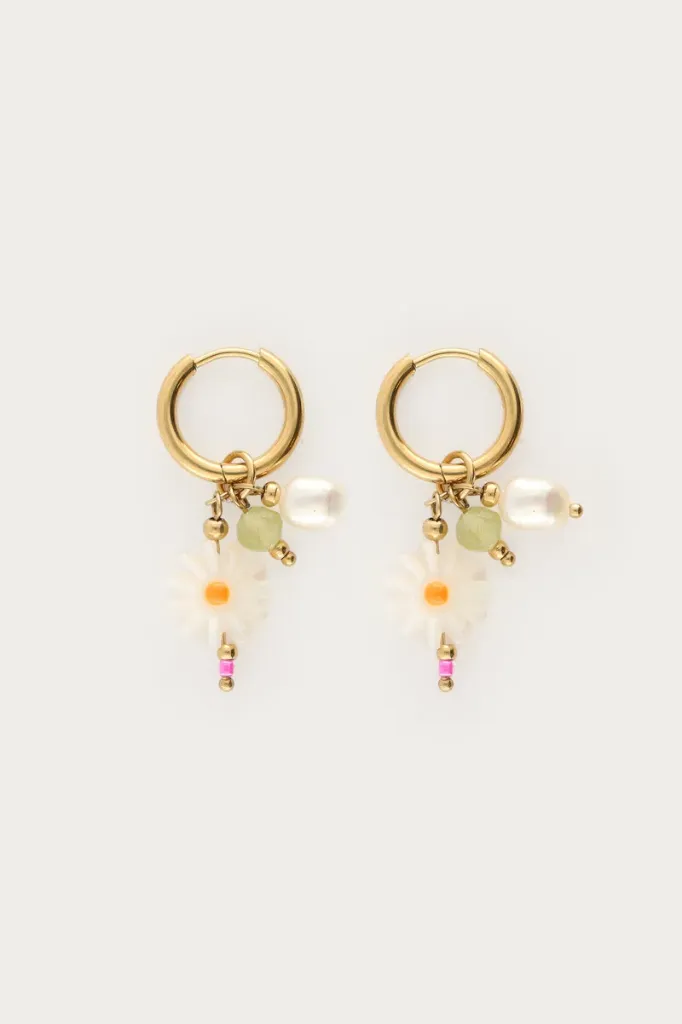 Boucles GIGI or/fleur