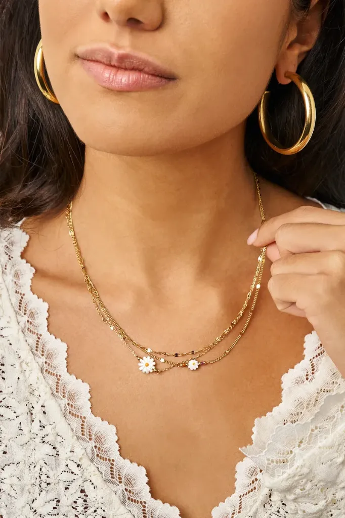 Collier TATY or/fleurs