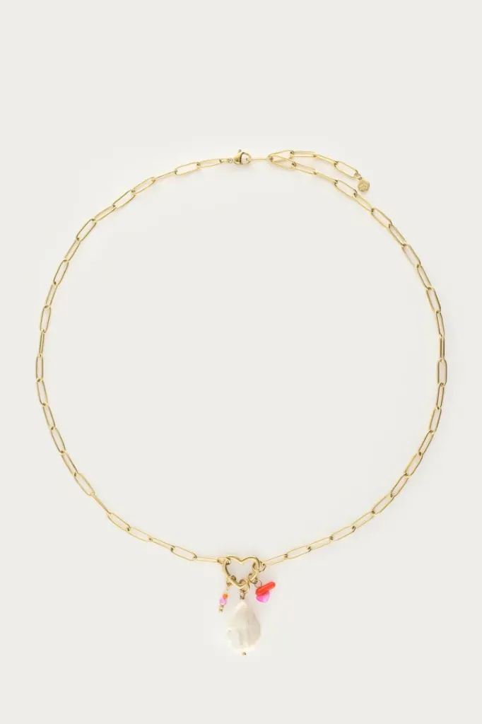 Collier RUSTY or/perle