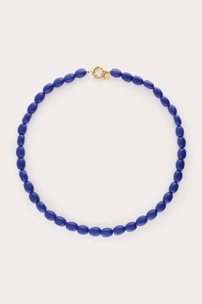 Collier LOLA bleu foncé/perles