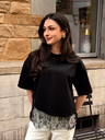 T-shirt MILANA noir/dentelle