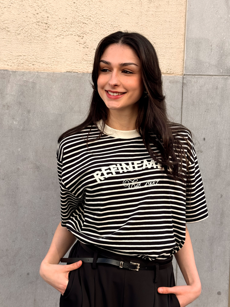 T-shirt SASHA noir/rayé