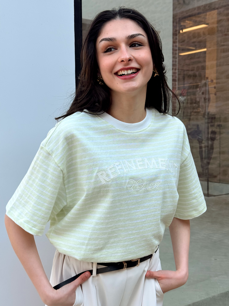 T-shirt SASHA menthe/rayé (XS)