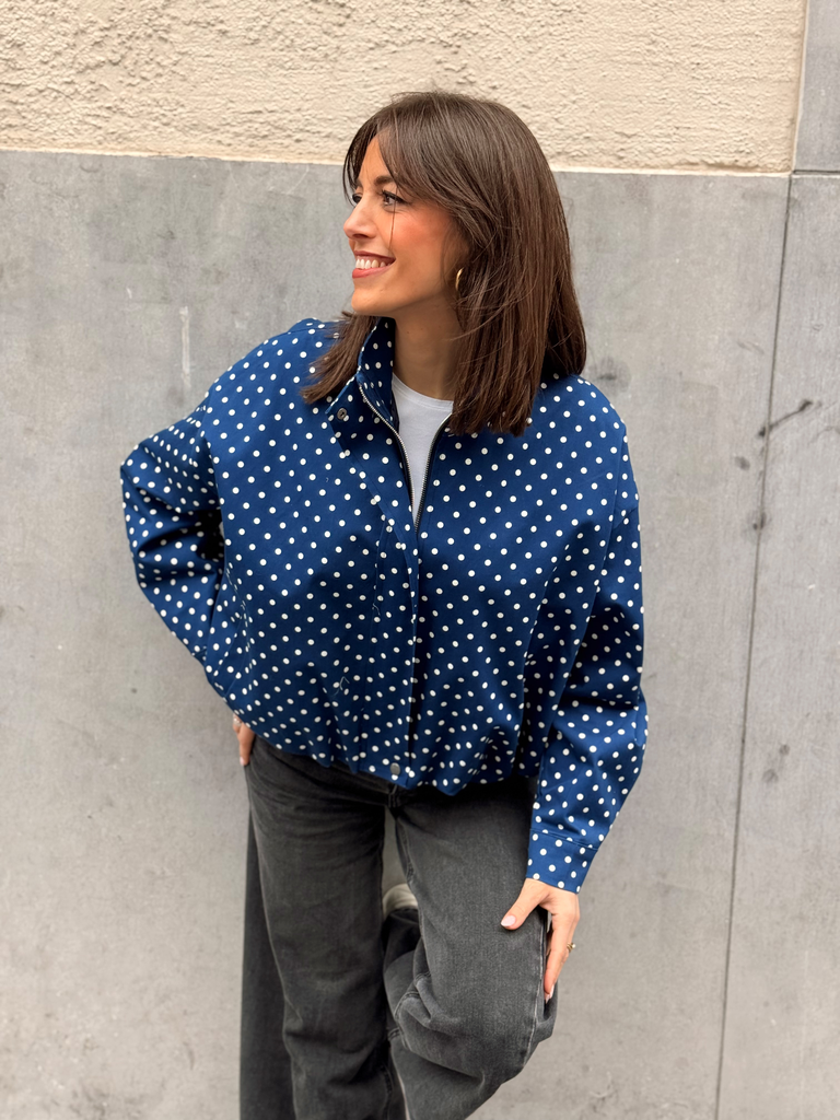 KEZIA BLEUE - Veste à pois