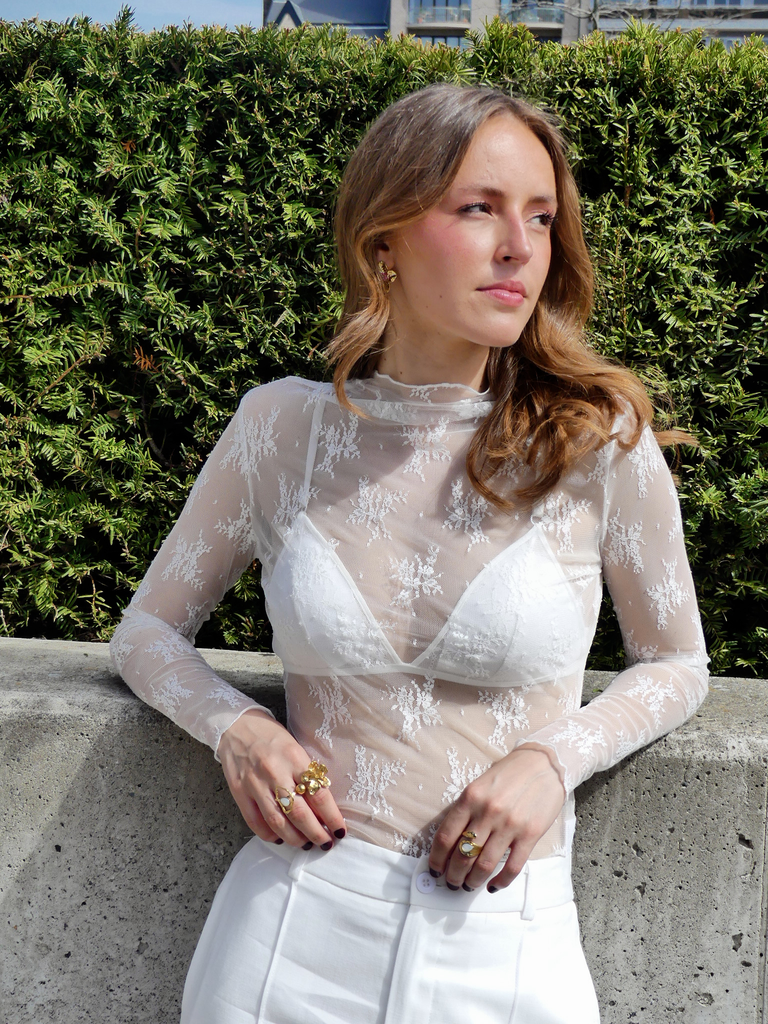 SIENA BLANC - Blouse en dentelle (S)