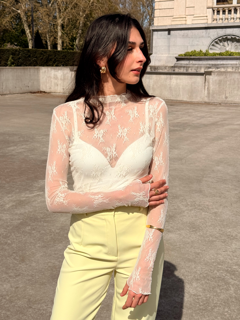 SIENA ÉCRU - Blouse en dentelle (S)