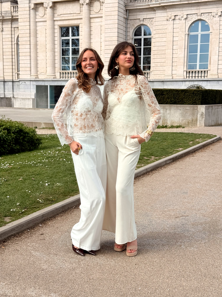 TAYLEE  ÉCRU - Pantalon satiné (XS)