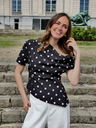 MAEVA NOIR/POIS - Blouse asymétrique