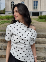 MAEVA BLANC/POIS - Blouse asymétrique