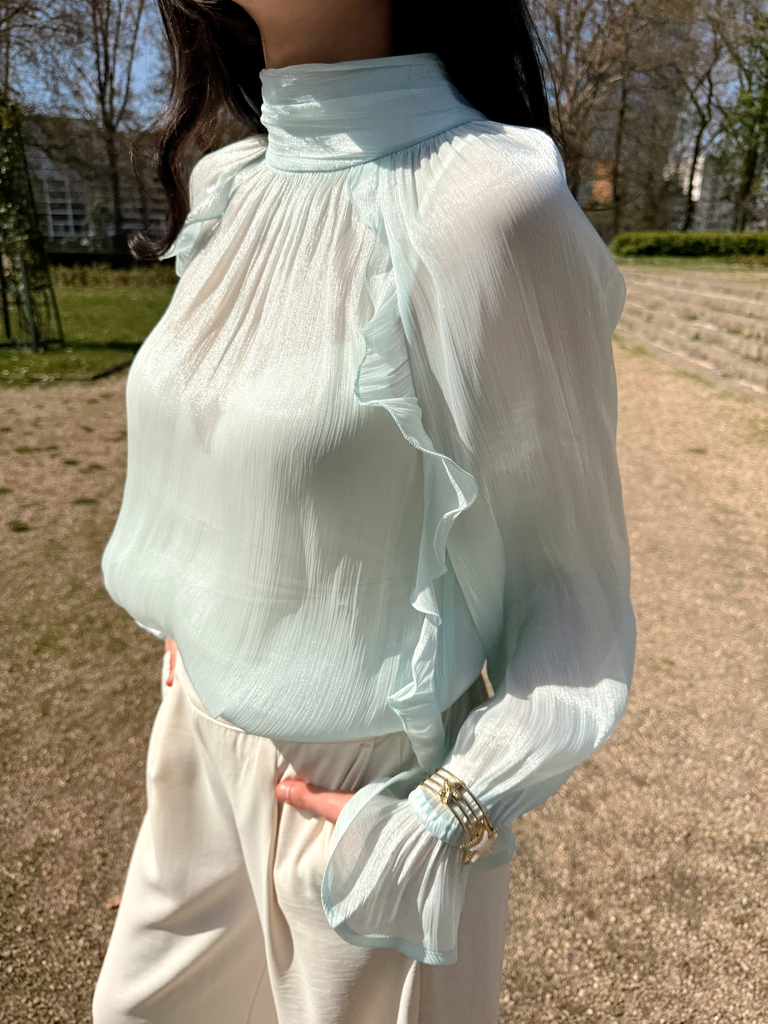 FLAVIE VERT - Blouse vaporeuse (S/M)