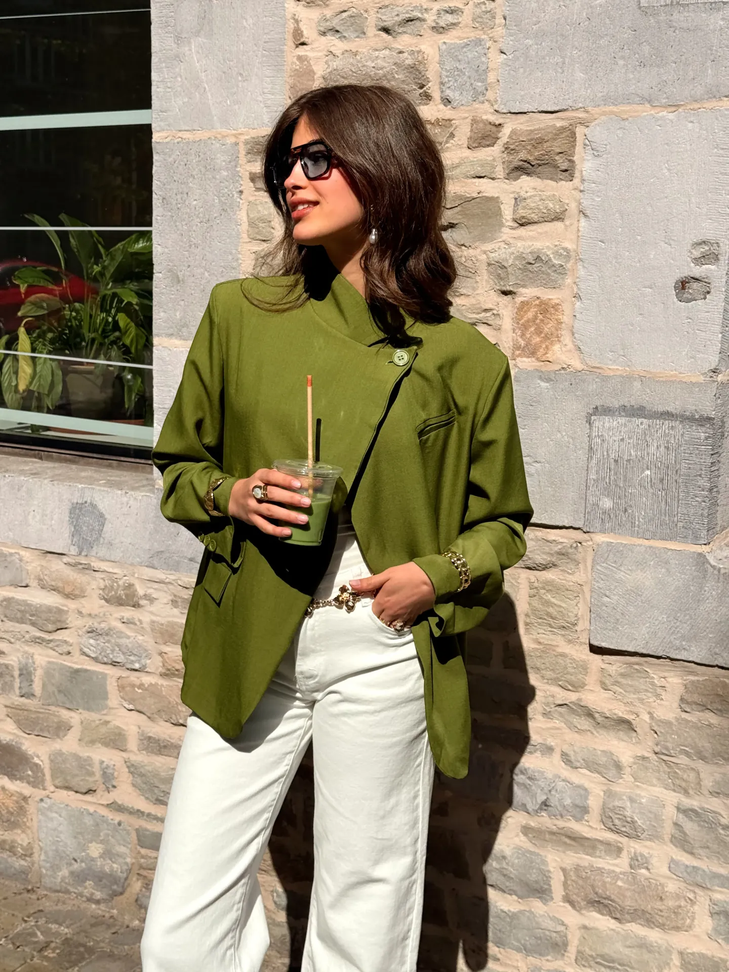 ANITA VERT - Blazer asymétrique