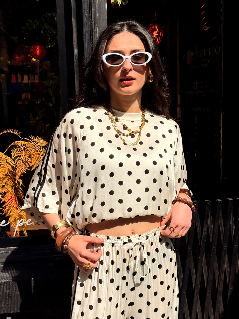 ADRIEL BLANC - T-shirt à pois