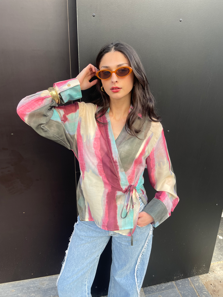 MOANA ROSE/VERT - Blouse imprimée (S/M)