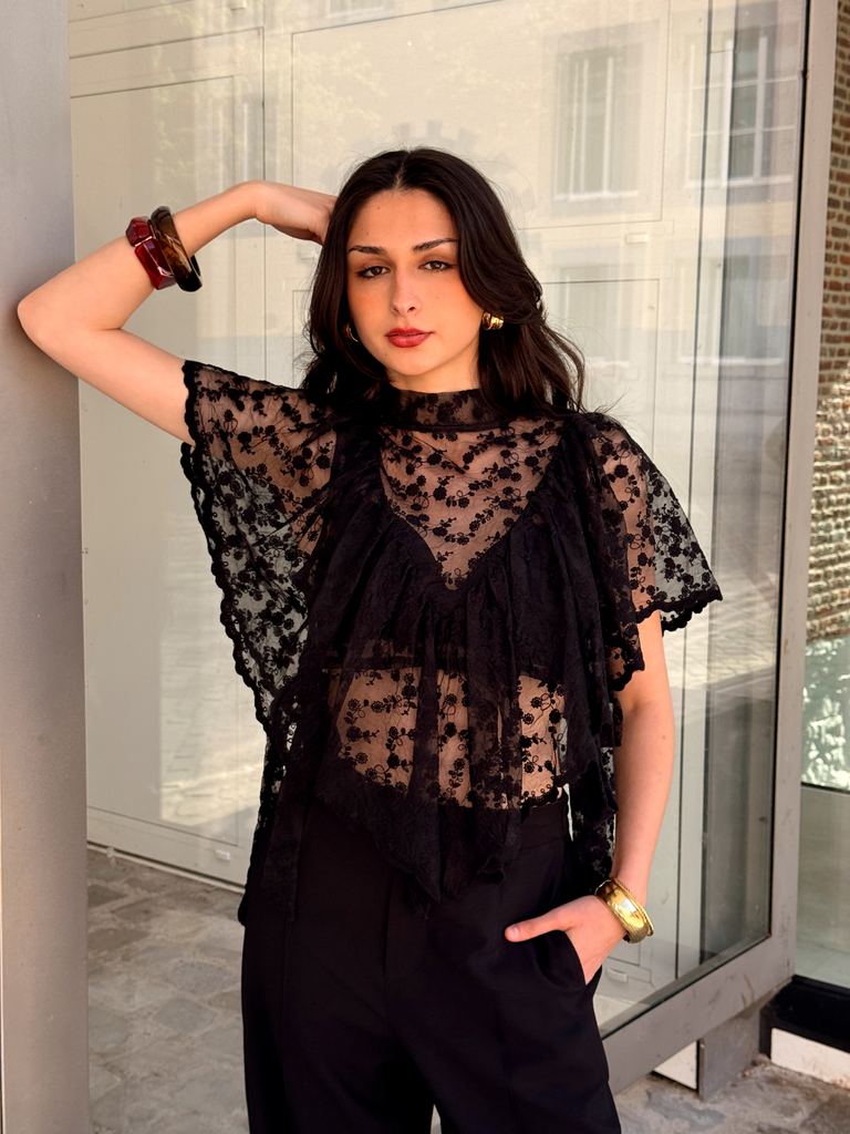 NEVATY NOIR - Blouse à dentelle (S/M)
