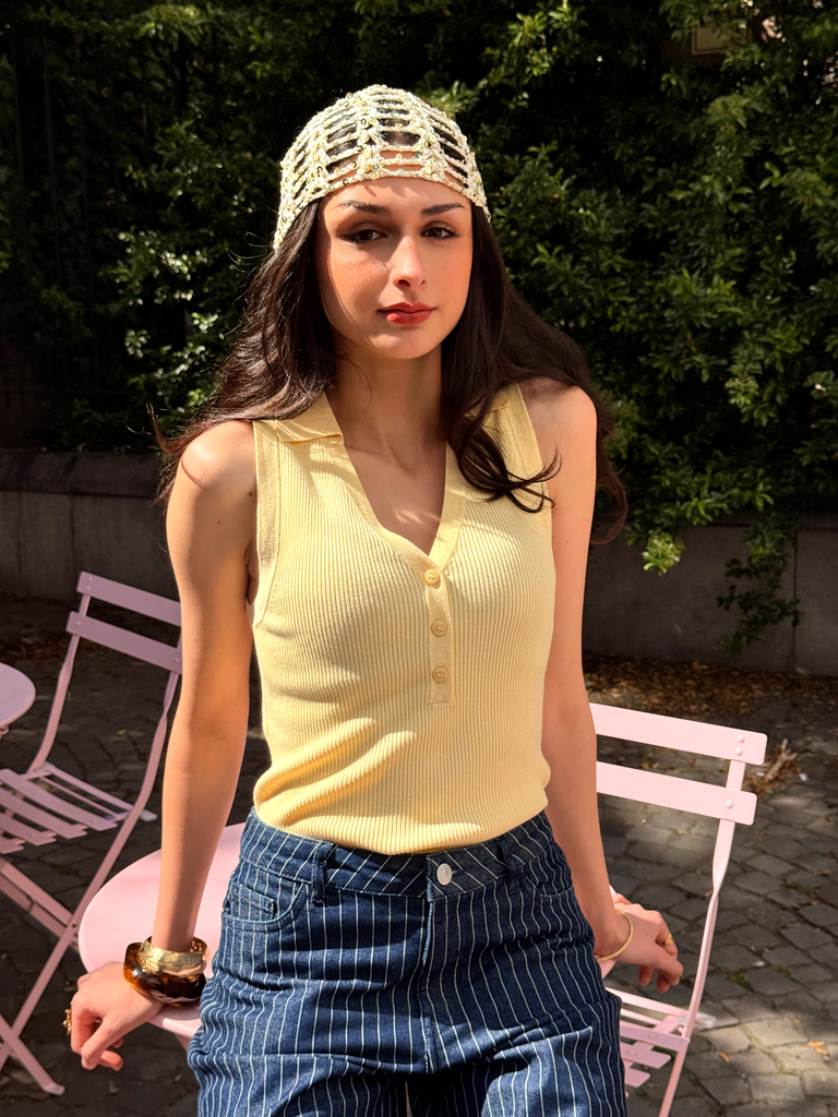 NANNA JAUNE - Polo sans manches (XS)