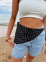 Foulard de taille noir à pois blancs