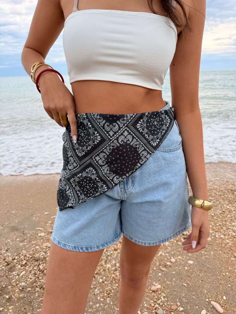 Foulard de taille bandana noir