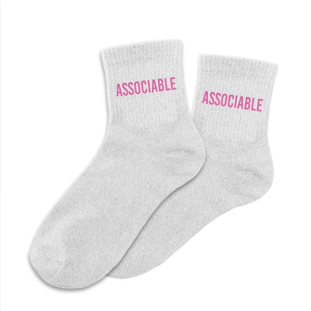 Chaussettes ASSOCIABLE gris à paillettes