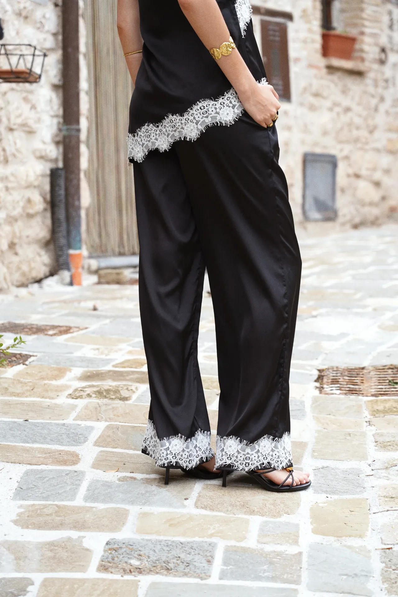 ASSUNTA NOIR - Pantalon dentelle