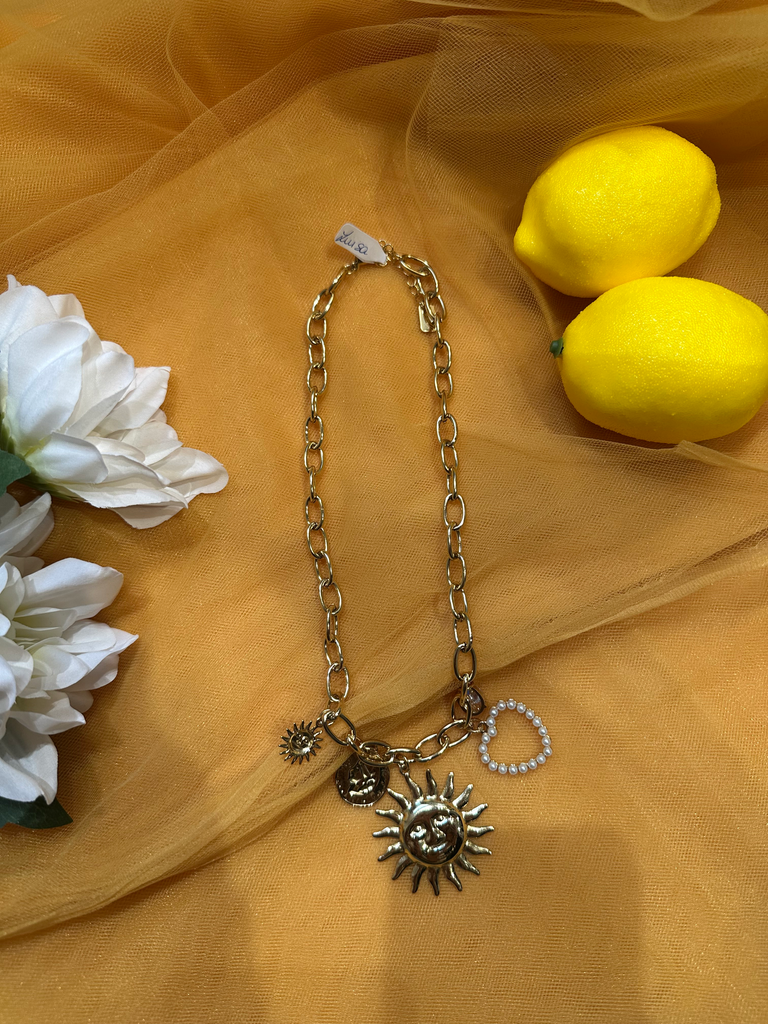 LUISA - Collier à charms avec gros soleil