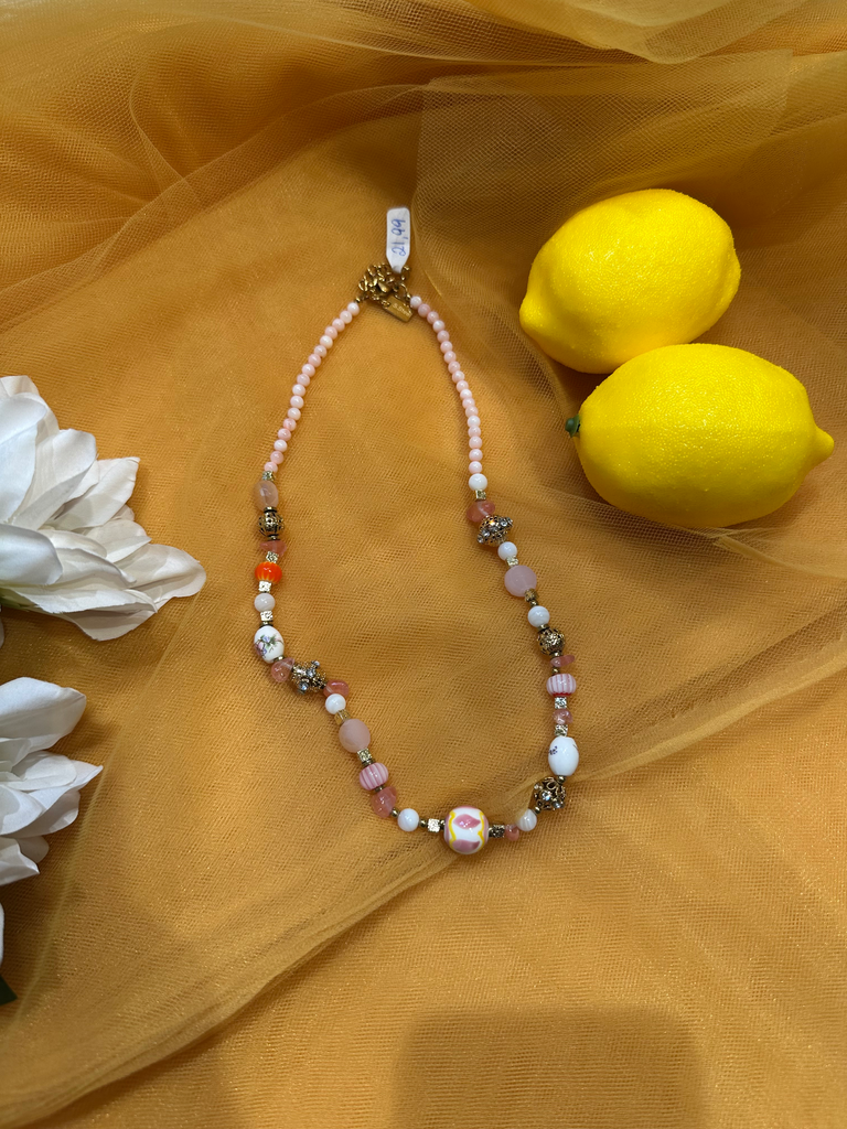 ALTEA - Collier à charms avec perles roses