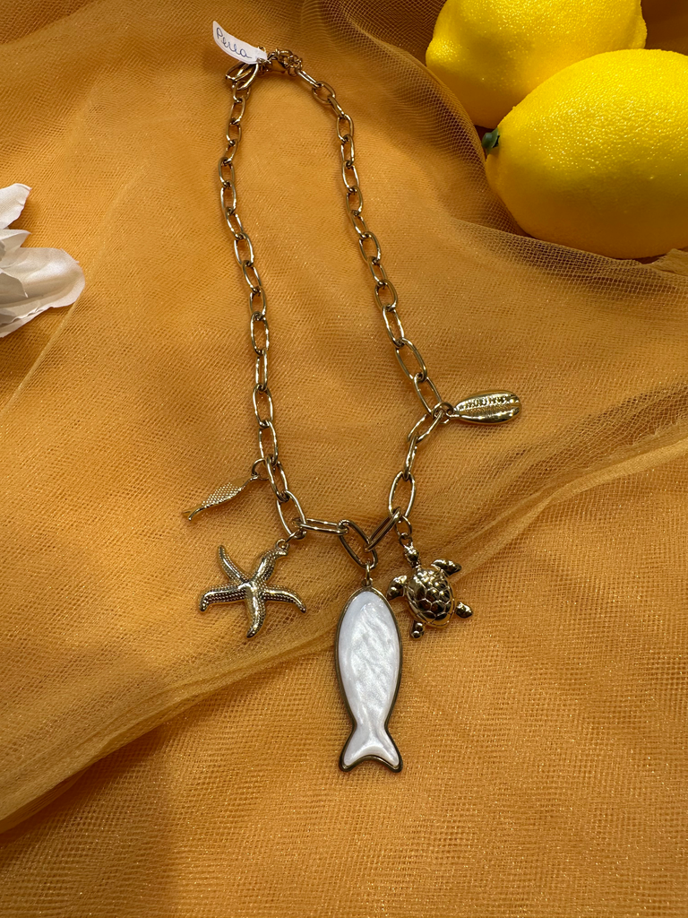 PERLA - Collier à charms avec poisson nacré
