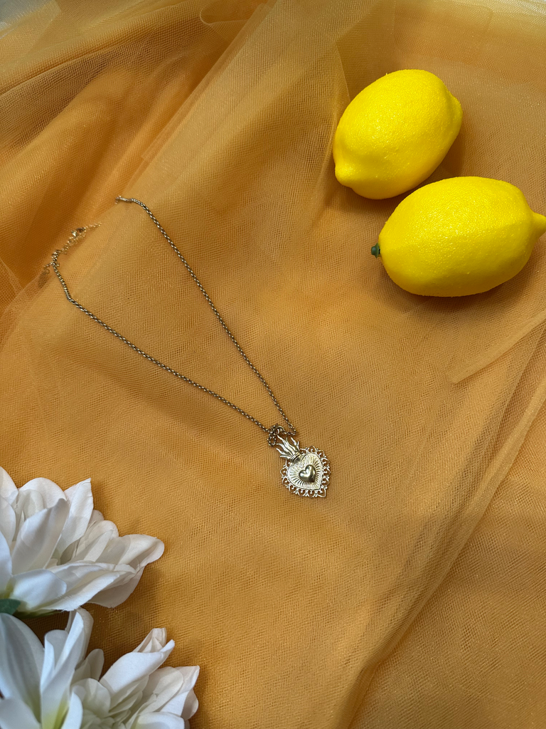 SAB - Collier choker cœur doré