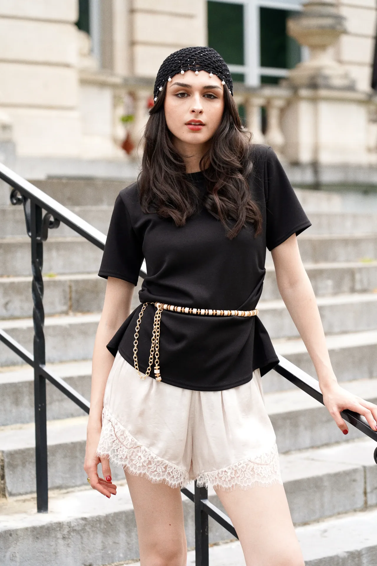 NOLWEN NOIR - T-shirt ajusté