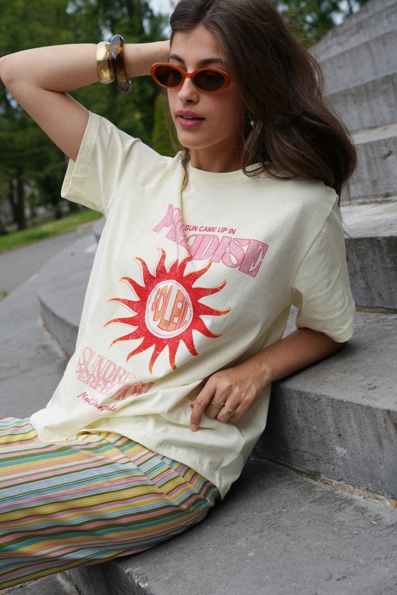 PARADISE JAUNE - T-shirt imprimé