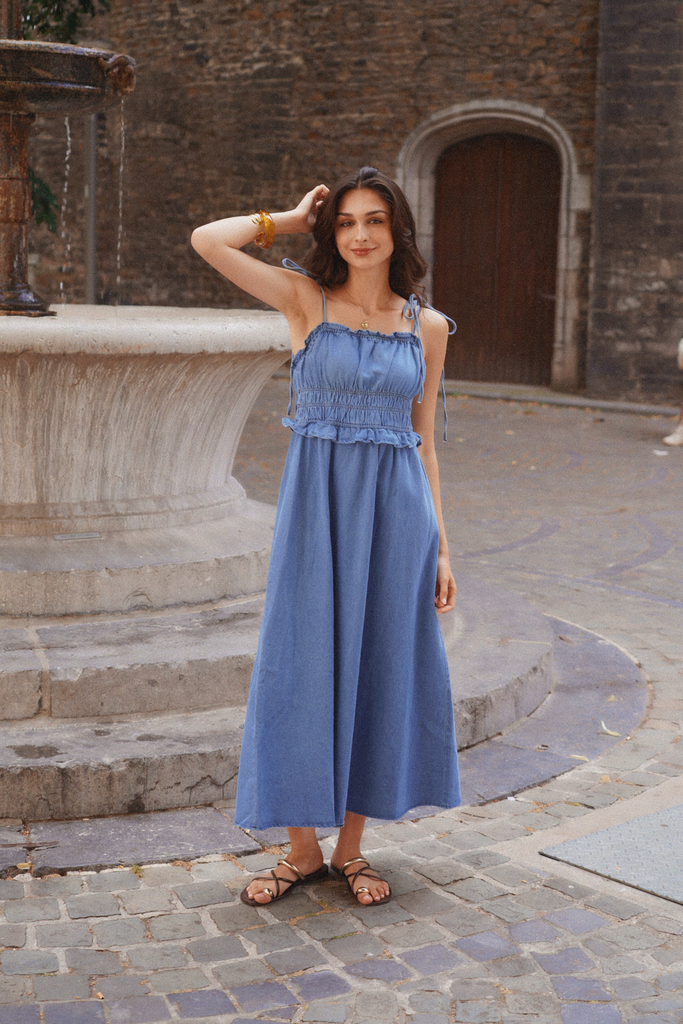 DONATA BLEU - Robe longue en jeans (S)