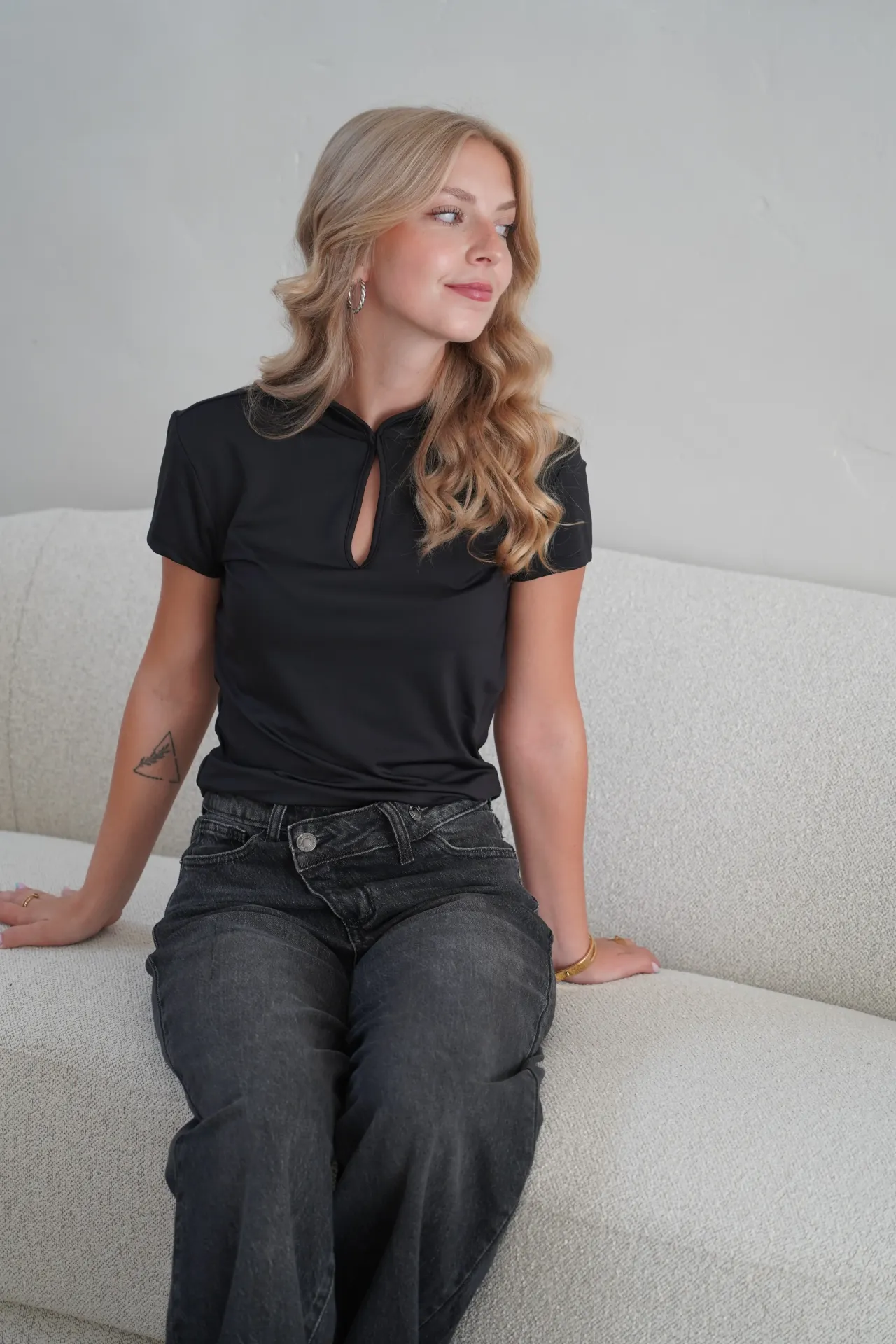 AIDA NOIR - Blouse à col qipao (XS)