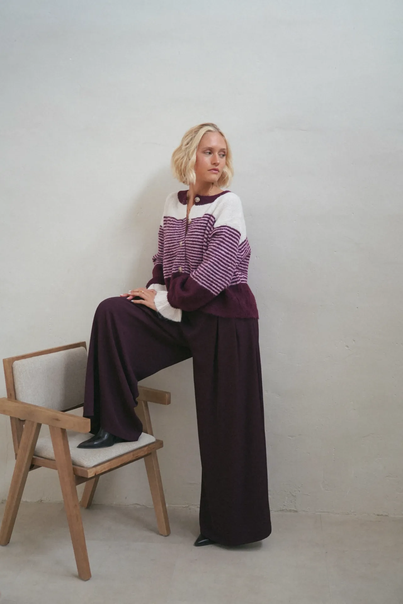 JESSIE PRUNE- Pantalon large