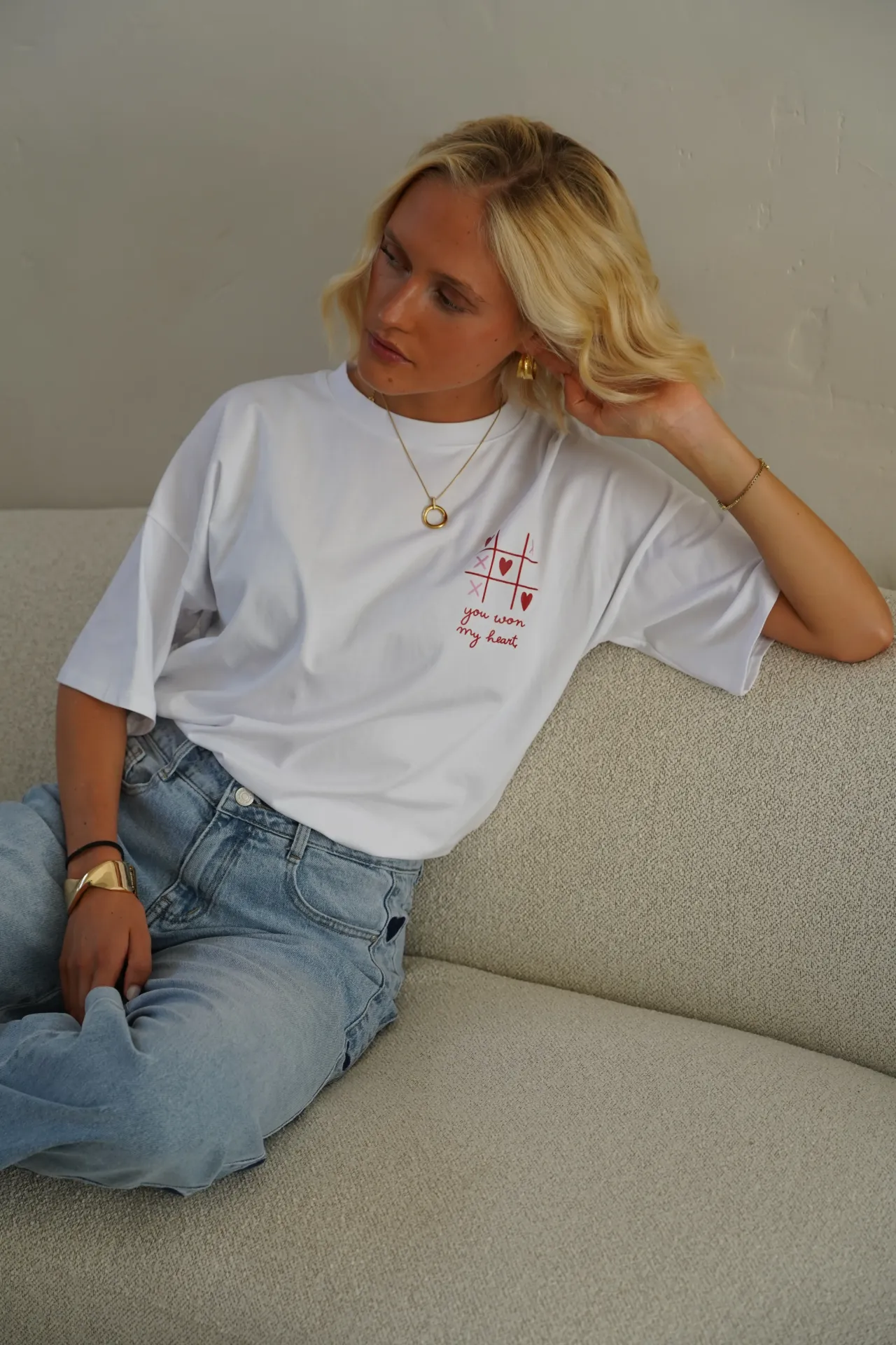 MY HEART BLANC - T-shirt imprimé