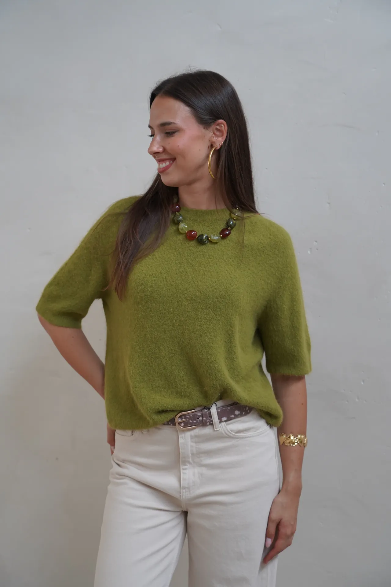 BERTILLE VERT- Pull à manches courtes