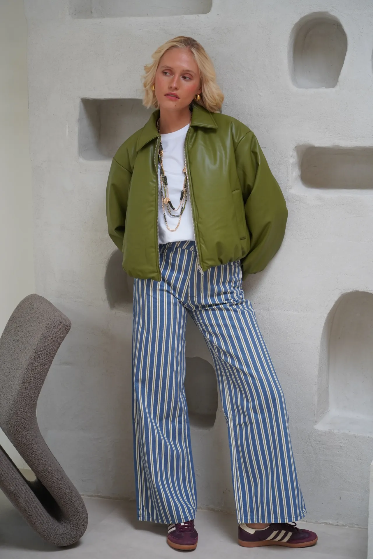 LARA VERT - Bomber en similicuir (XS)