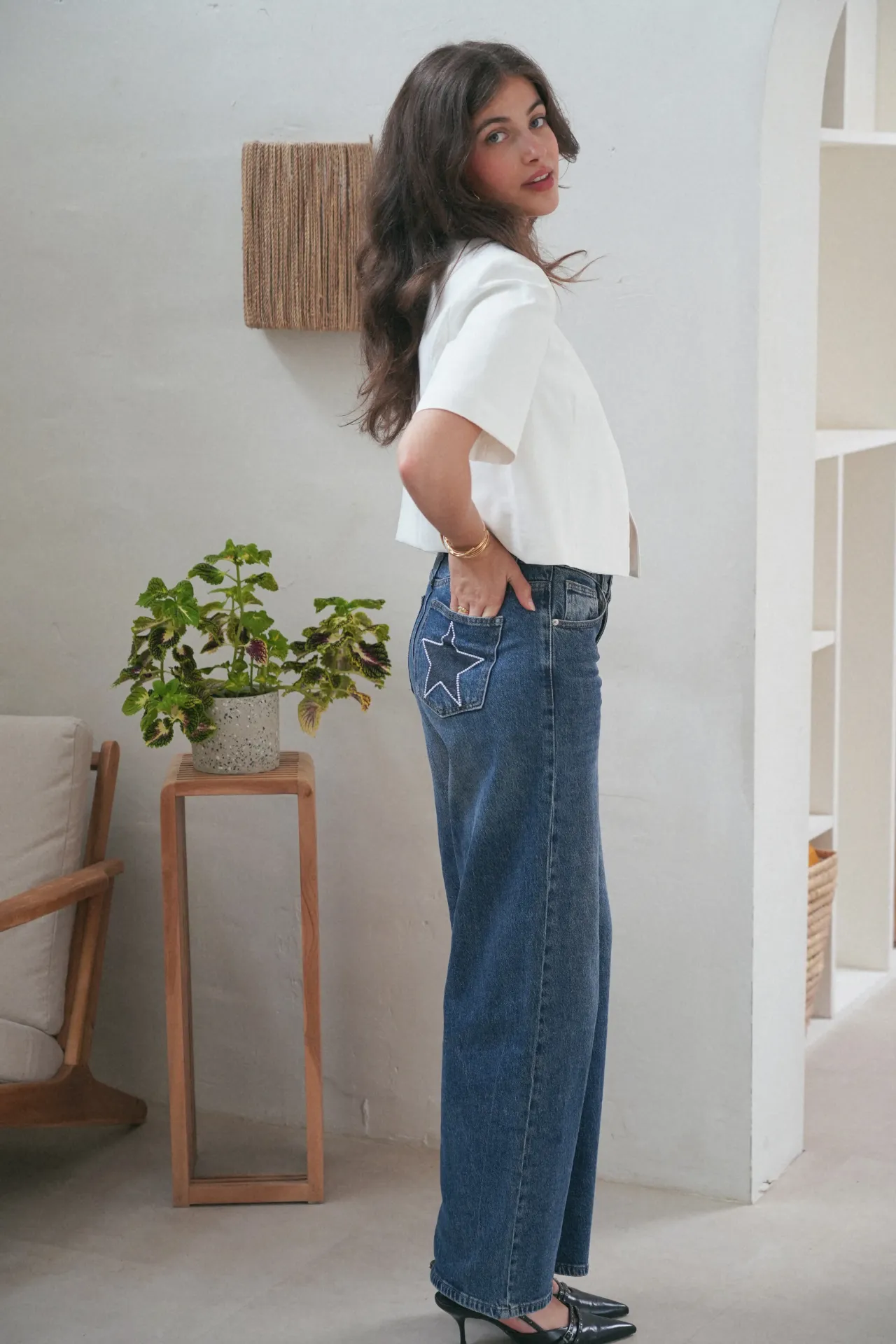 WRIGLEY BLEU FONCE - Jeans avec étoiles (34)