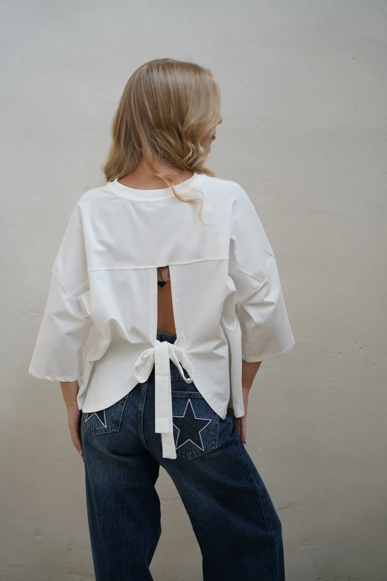 NOELLA BLANC - T-shirt à noeud