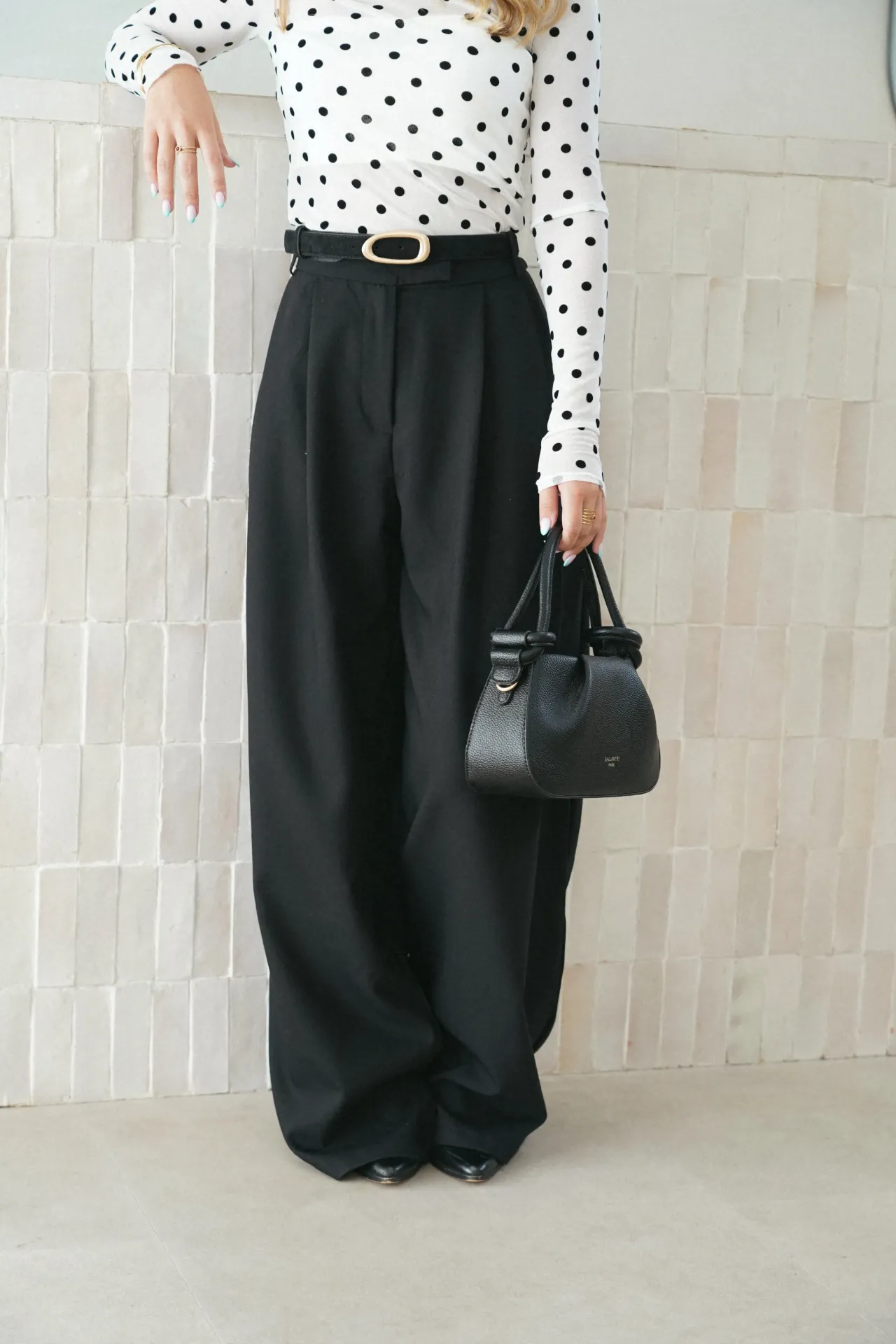 CALVIN NOIR - Pantalon tailleur